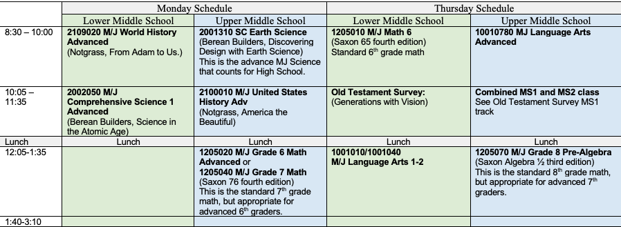 Image of schedule