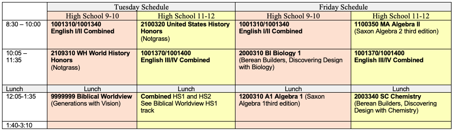 Image of schedule